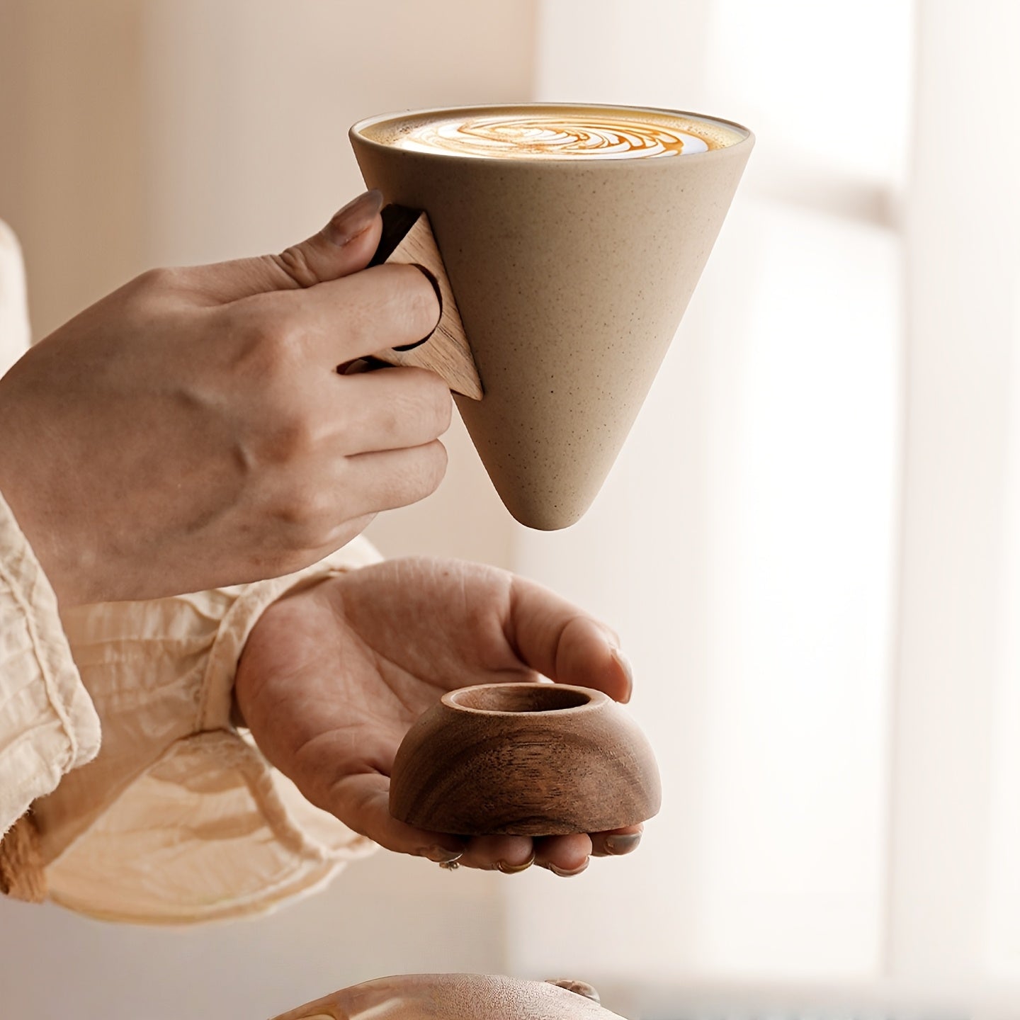 Funnelshaped coffee cup